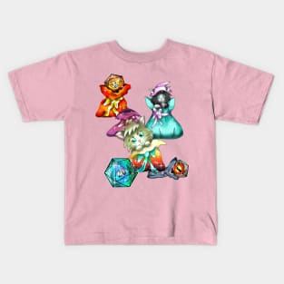 Cute dungeons and dragons kittens with D20 dice Kids T-Shirt